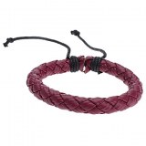 Bracelet tresse, en cuir véritable( jaune, marron )