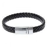 Bracelet mixte en cuir tisse avec fermoire magnetique