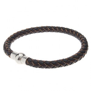 Bracelet tresse, avec fermoire en metal. Mixte ( noir, rouge )