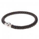 Bracelet tresse, avec fermoire en metal. Mixte ( noir, rouge )