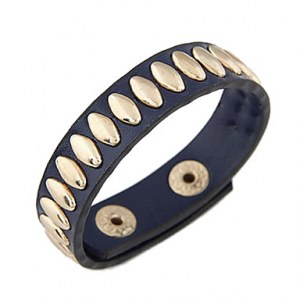 Bracelet feminin en cuir, culture punk ( orange,bleu clair )