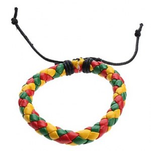 Bracelet corde en cuir multicolor. style fantaisie
