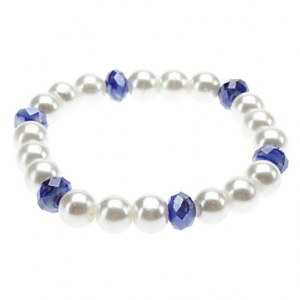 Bracelet fantaisie tout en perle.bicolors