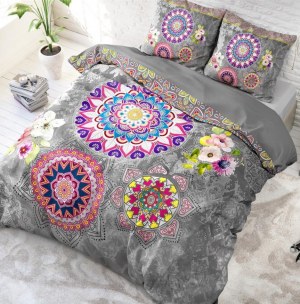 "Betty" Set 2/3 pcs Parure de Lit 100% Coton Housse de Couette+Taie d'Oreiller 140-200...