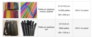 Pailles en plastique