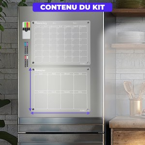Lot de 2 calendrier magnétique pour frigo
