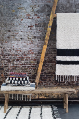 Lot de tapis tissés artisanaux, coton recyclé, toute taille, fabrication Espagne