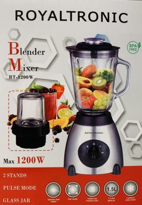 ROYALTRONIC Blendeur - Mixeur Glas Mixer + Moulin café - Inox avec Bol Verre
