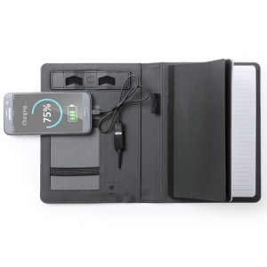 Bloc Notes Power Bank Hoopel en Similicuir - Objet publicitaire AVEC ou SANS logo - Cad...