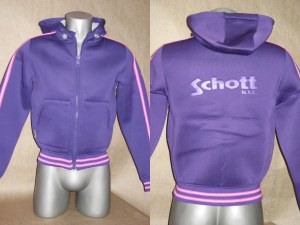 Blouson SCHOTT fashion à capuche anis rose pourpre