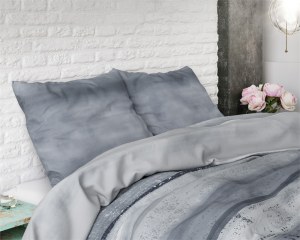 "Marcus" bleu Set 2/3 pcs Parure de Lit Coton Mélangé Housse de Couette+Taie d'Oreiller