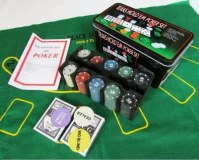 Boites 200 Jetons numérotés poker pro Texas holdem + Tapis vert NEUF