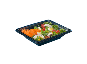 Boite salade pyramide noir + couvercle 250 ml x 40 pcs