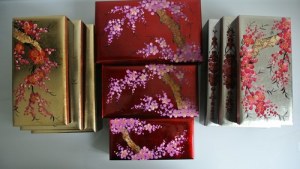 Boite rectangle en bois laqué