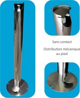 Borne de distribution de gel hydroalcoolique tout inox