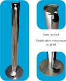 Borne de distribution de gel hydroalcoolique tout inox