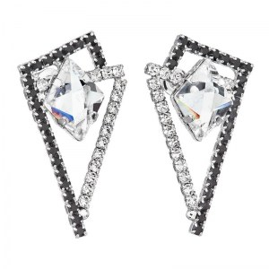 Boucles fabos cristal swarovski black and white