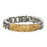 BRACELET EN ACIER et OR HOMME LION DE NYMERIA BR34582GP