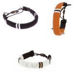 Bracelet "Reggae" en Cuir et Coton Ajustable - Objet publicitaire AVEC ou SANS logo -...