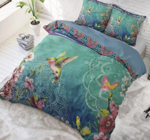 "Brenda" Set 2/3 pcs Parure de Lit 100% Coton Housse de Couette+Taie d'Oreiller 140-200...