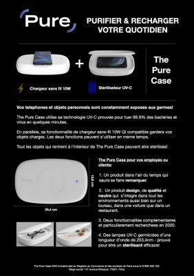 Sterilisateur UV pour objets personnels + chargeur sans fil - vente en gros uniquement