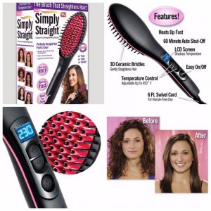 Brosse à Cheveux Chauffante et Lissante en Céramique