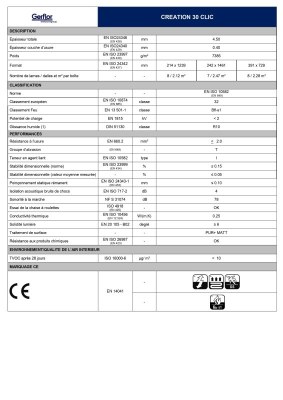 Dalle de sol en PVC effet bois CREATION 30 CLICK 30 WHITE LIME 214 x 1239 x 45 mm GERFLOR