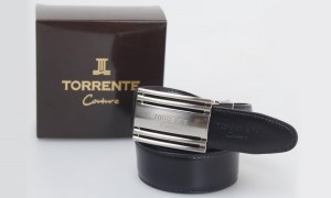 CEINTURES EN CUIR HOMME REVERSIBLE NOIR ET MARRON TORRENTE COUTURE