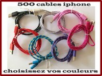 500 CABLES USB CHARGEUR iPhone 7/6s/6s+/6/6+/5/5S/5C/ iPAD 4/Air/mini/iPod