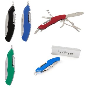 Couteau Multi-Usages "Klent Orizons" en Acier Inoxydable - Objet publicitaire AVEC ou...