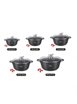 Marmite - faitout - intérieur façon pierre disponible en 6 tailles et 2 couleur