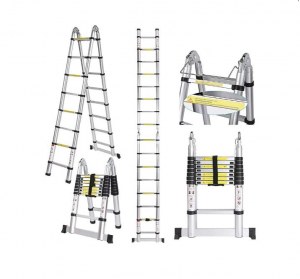 Échelle Télescopique en Aluminium Pliante Argenté 5.8M KRAFTMULLER