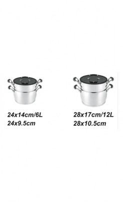 Couscoussier en inox et intérieur en pierre, 2 tailles disponibles