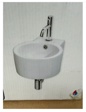 Lavabo-Fontaine de toilette en céramique set complet, Lavabo