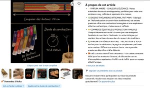 Encens thaïlandais 100 bâtons – Neuf – Prix public 21,90 € / Prix pro 7,66 €