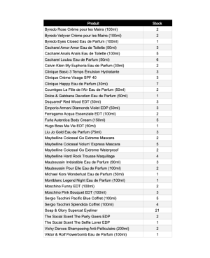 Lot déstockage parfums & cosmétiques de marque de 36 références et 117 unités, neuf