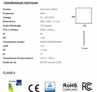 DALLE LED 60 X 60 GARANTIE 5 ANS