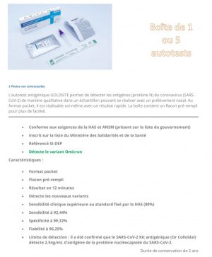 Autotest boîte de 5 tests, DLU sup. 6 mois