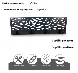 Porte manteau en bois (mdr) noir et design