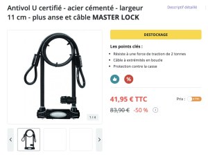 DESTOCKAGE EXCLUSIF LOT DE CHAINE/ ANTI-VOL MASTERLOCK NEUF