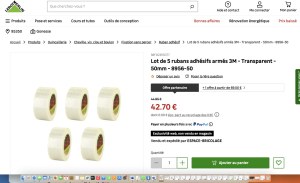 DESTOCKAGE ROULEAUX SCOTCH Adhésif armé chaîne et trame TRANSPARENT neuf