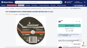 DESTOCKAGE ¨ Disque plat à tronçonner le métal pour usage intensif Silverline