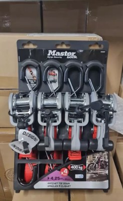 Destockage Sangles à cliquet de 4,25 m x 25 mm Masterlock photo 1 Destockage Sangles...