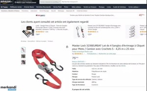 Destockage Sangles à cliquet de 4,25 m x 25 mm Masterlock photo 1 Destockage Sangles...