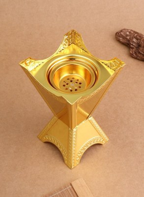 Brûleur d’Encens Doré/argenté – Élégance & Ambiance Apaisante