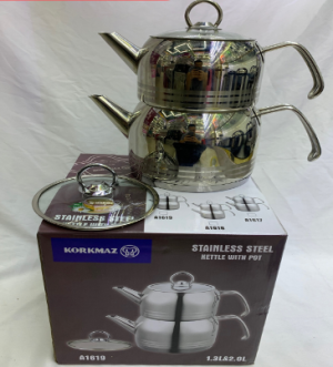 Théière Double en Inox Marbré Gold – Élégance et Performance