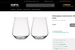 Verres à eau en cristal Gusta – Lot de 2 (490 ml) – Vente par lots uniquement