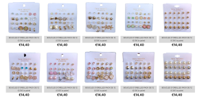Lot de 4320 boucles d'oreilles fantaisie (0.10€ pièce)