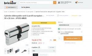 DESTOCKAGE EXCLUSIF  Cylindre De Serrure De Porte ABUS + 3 CLES