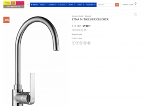 DESTOCKAGE EXCLUSIF  Etna mitigeur evier ekr700crc